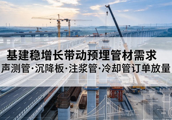 交口基建稳增长带动预埋监测管材需求，声测管、沉降板、注浆管订单持续放量